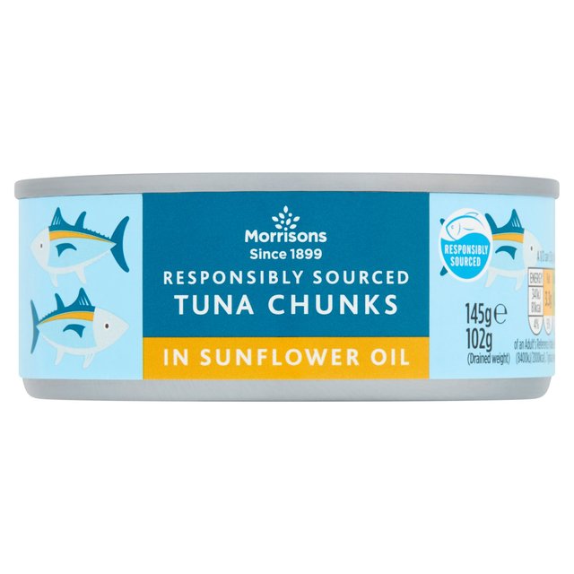 Morrisons Fad Free Tuna Chunks In Sunflower Oil  (145g) 102g