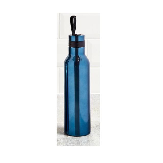 Morrisons Metallic Blue Double Wall Vacuum Bottle 500Ml 