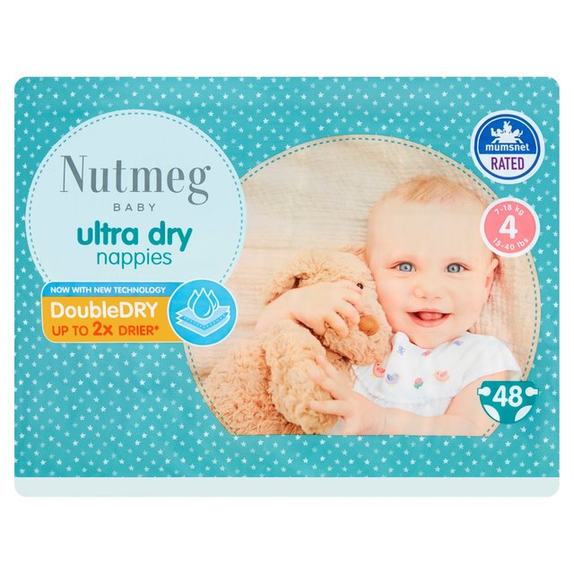 Nutmeg Ultra Dry Nappies Size 4  48 per pack