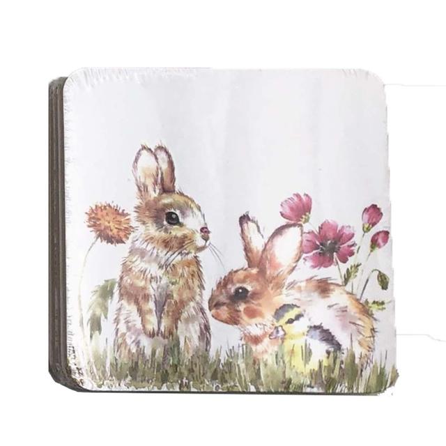 Nutmeg Home Countryside Rabbit Coasters 4 per pack