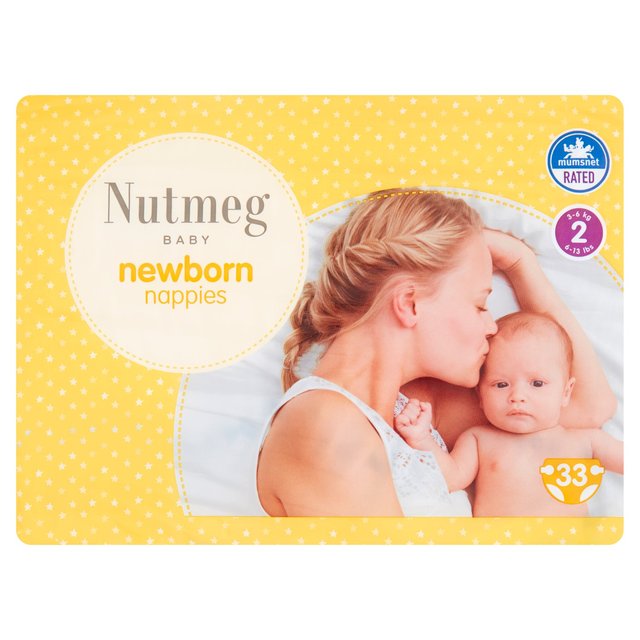 Nutmeg Newborn Nappies Size 2 33 per pack