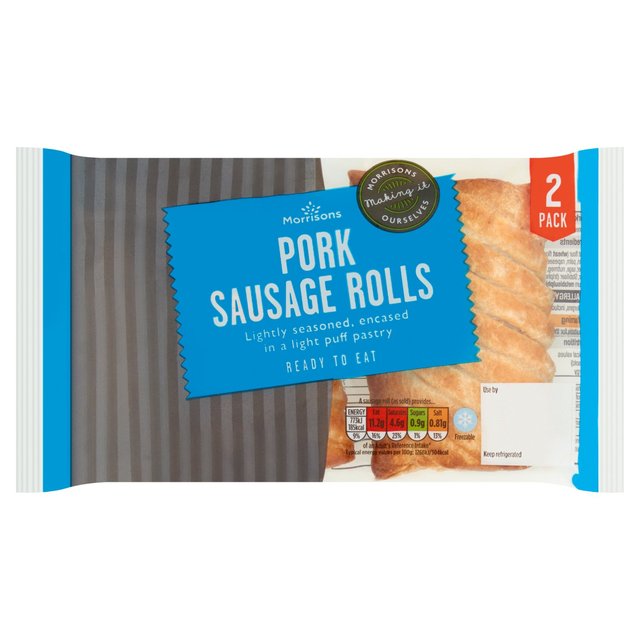 Morrisons 2 Fresh Bake Pork Sausage Rolls 148g