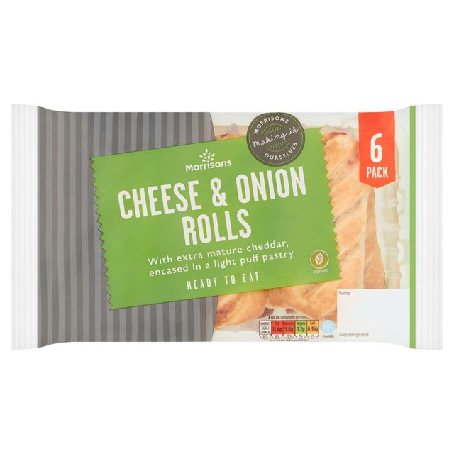 Morrisons 6 Fresh Bake Cheese & Onion Rolls 444g