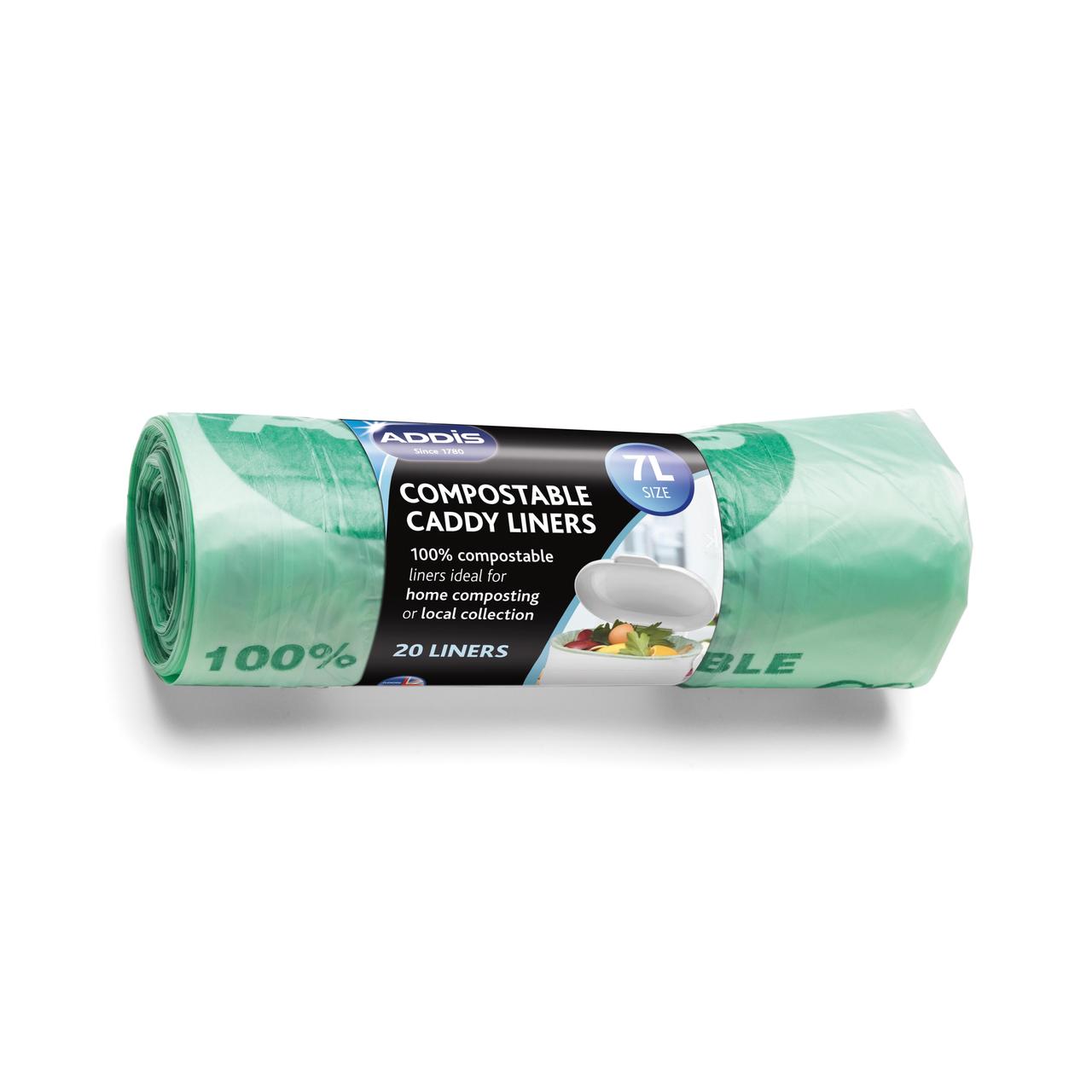 Addis 7 Litre 100% Biodegradable Compost Food Caddy Liners 