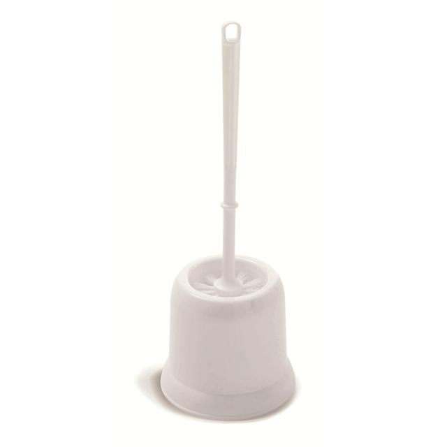 Addis Round Open Toilet Brush Set, White 