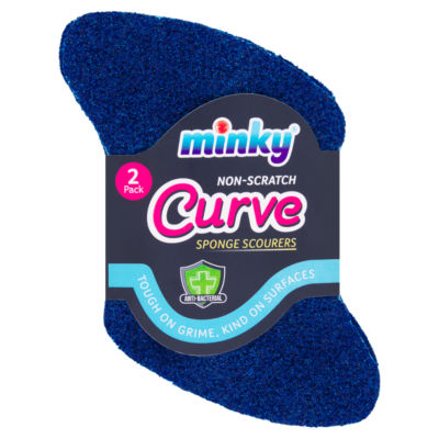 Minky 2 Non-Scratch Curve Anti-Bacterial Sponge Scourers