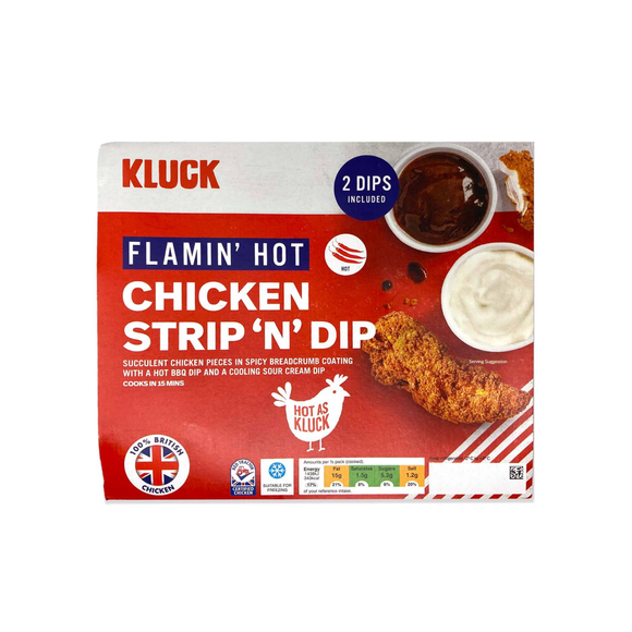 Br: Kluck Flamin' Hot Chicken Strip 'N' Dip 335g