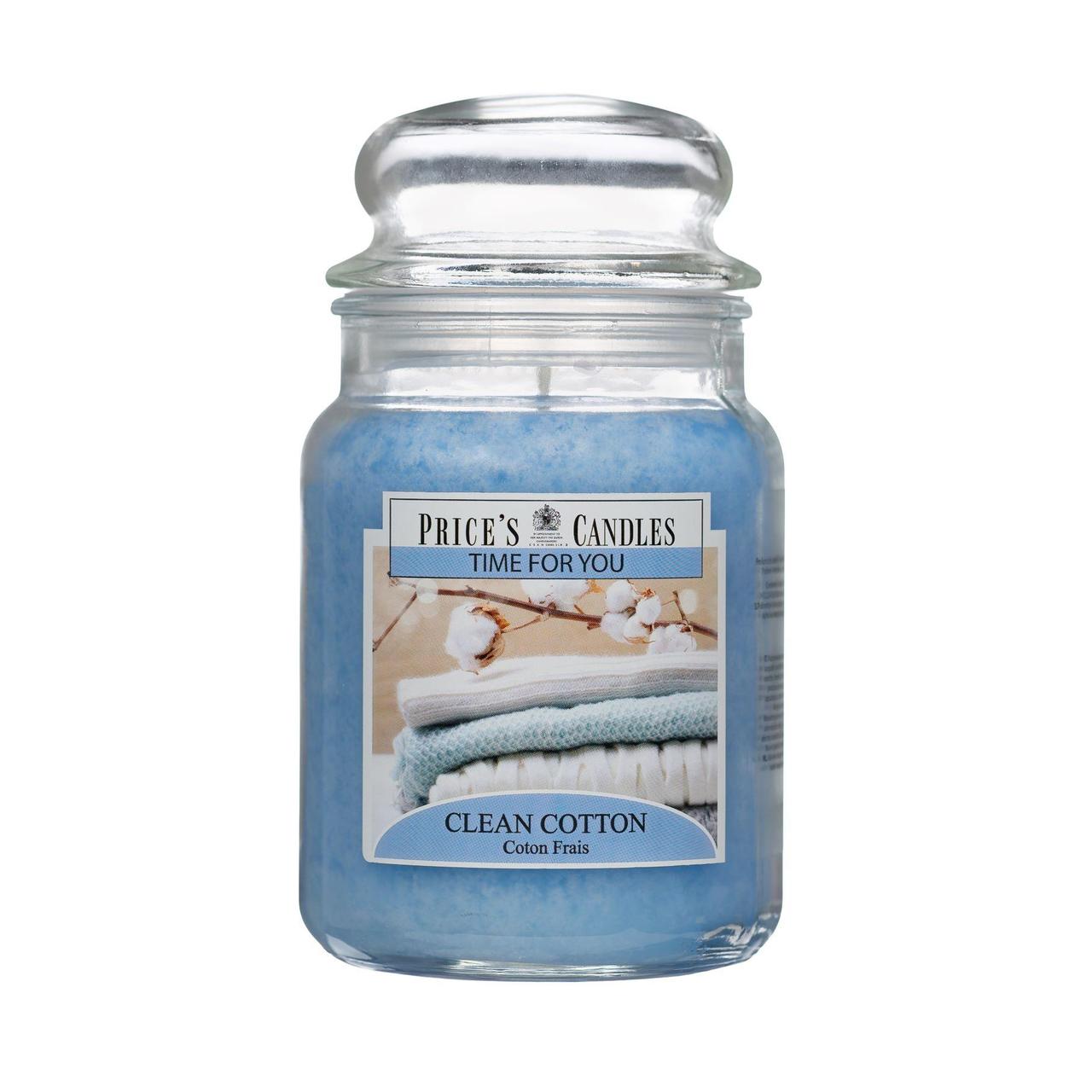 Price's Time For You Clean Cotton Large Jar Candle