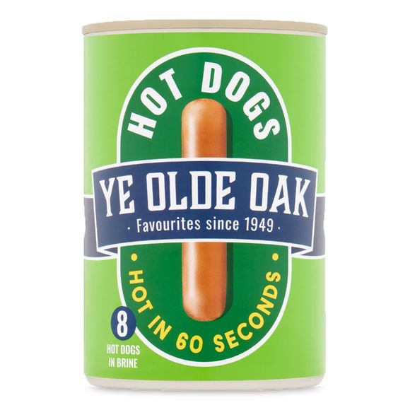 Ye Olde Oak 8 Hot Dogs In Brine 400g (184g Drained)