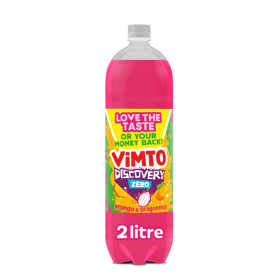 Vimto Discovery Mango & Dragon Fruit No Added Sugar Fizzy Drink