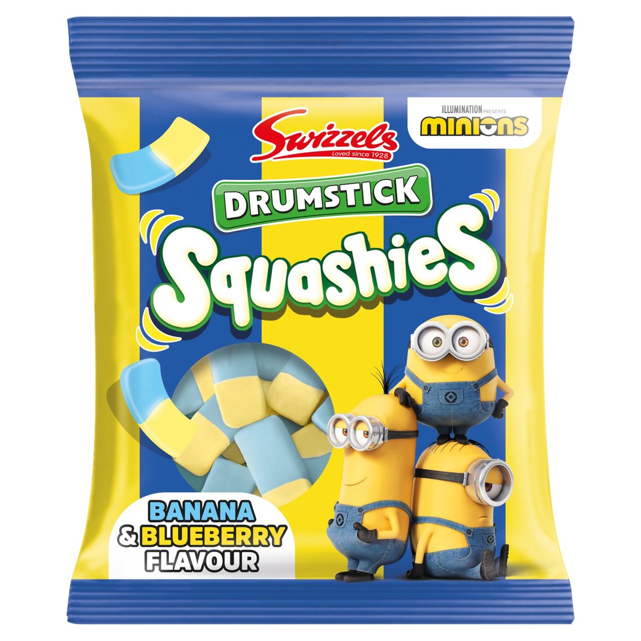 Swizzels Drumstick Minions Squashies Banana & Blueberry Flavour 120g