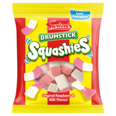 Swizzels Drumsticks Squashies Original Raspberry & Milk Flavour 160g