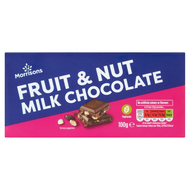 Morrisons Milk Chocolate Fruit & Nut  100g