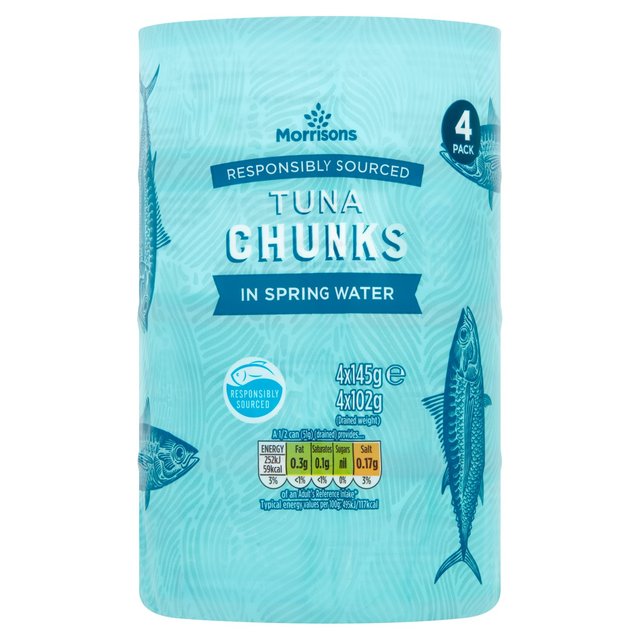 Morrisons Tuna Chunks In Spring Water (4x145g) 4 x 102g