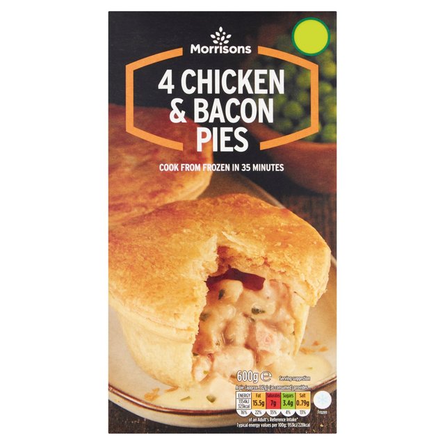 Morrisons Chicken & Bacon Pies 4 Pack 600g