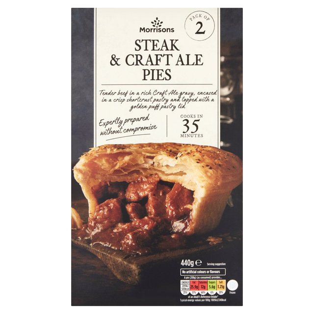 Morrisons Pub Style 2 Steak & Ale Pies  440g