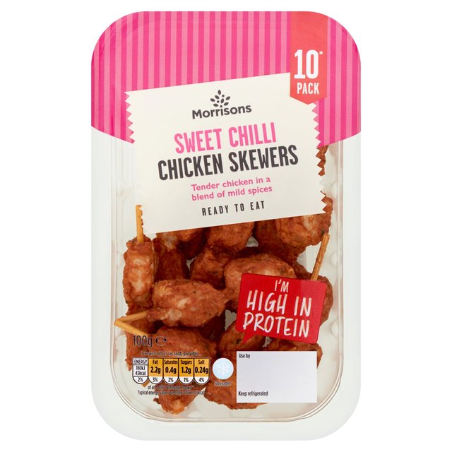 Morrisons 10 Sweet Chilli Chicken Skewers 100g