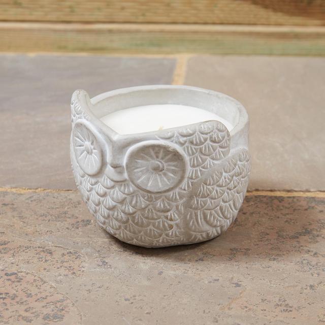 Morrisons Cement Owl Candle 