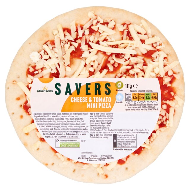 Morrisons Savers Cheese & Tomato Mini Pizza  111g