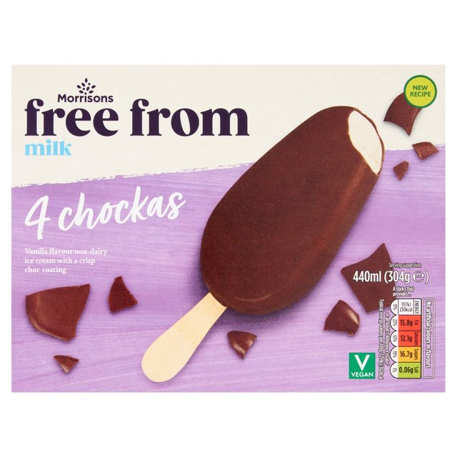 Morrisons V Taste Free From Dark Chocolate Ice Cream Sticks  4 x 110ml