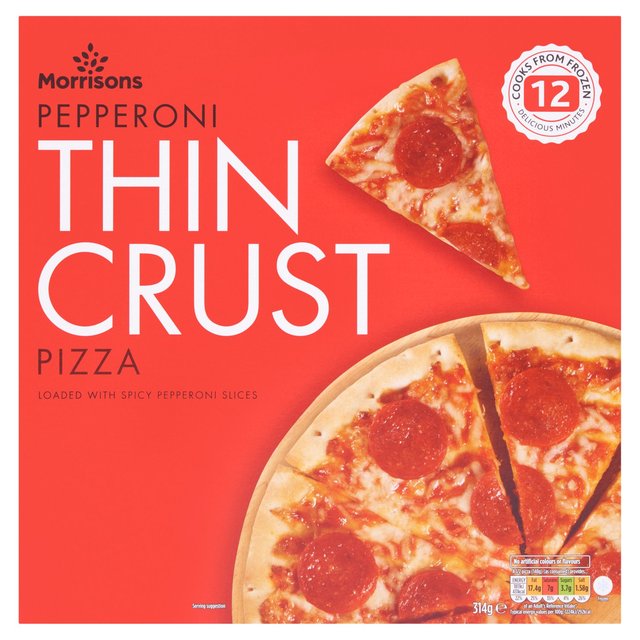 Morrisons Thin Crust Pepperoni Pizza 314g