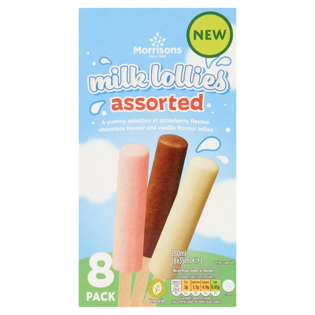 Morrisons Assorted Milk Ice Lollies  8 x 35ml