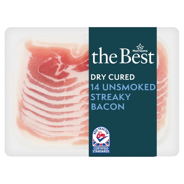 Morrisons The Best Dry Cured Unsmoked Streaky Bacon  210g