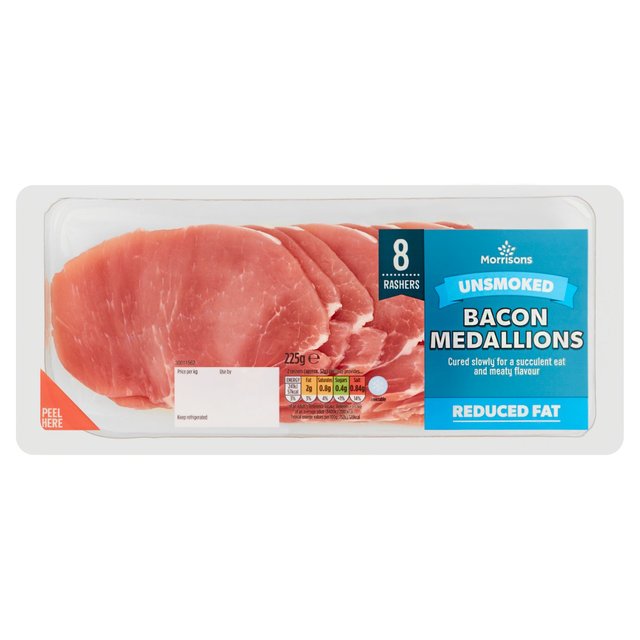 Morrisons Lean Unsmoked Bacon Medallions 225g