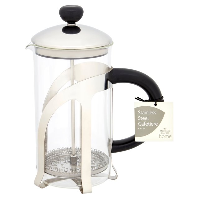 Morrisons Stainless Steel 8 Cup Cafetiere 