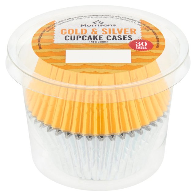 Morrisons Silver & Gold Foil Cupcake Cases 30 per pack