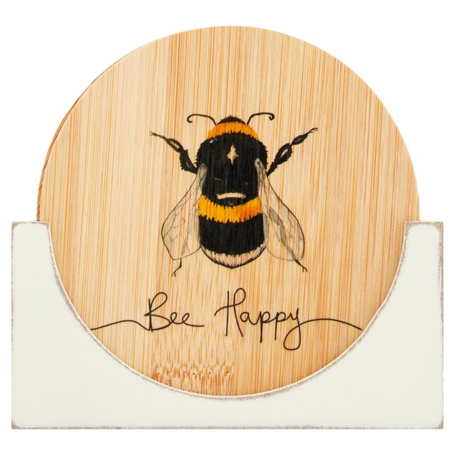 Morrisons Bee Happy Coasters 4 per pack