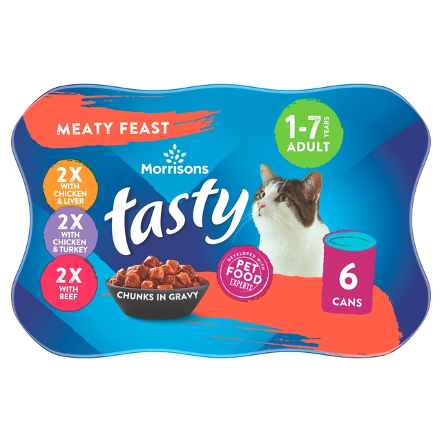 Morrisons Cat Food Meat Chunks In Gravy 6 x 400g