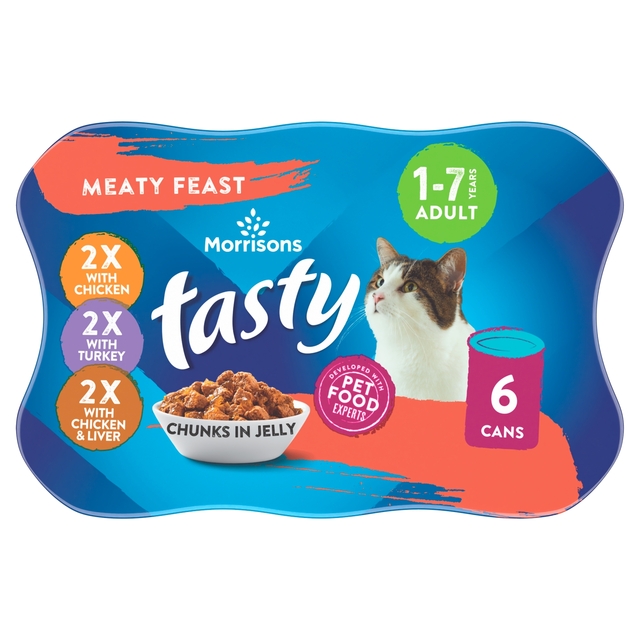 Morrisons Cat Food Meaty Feast Chunks In Jelly 6 x 400g