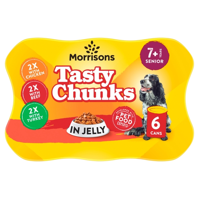 Morrisons Senior Dog Food Meat Chunks In Jelly 6 x 400g