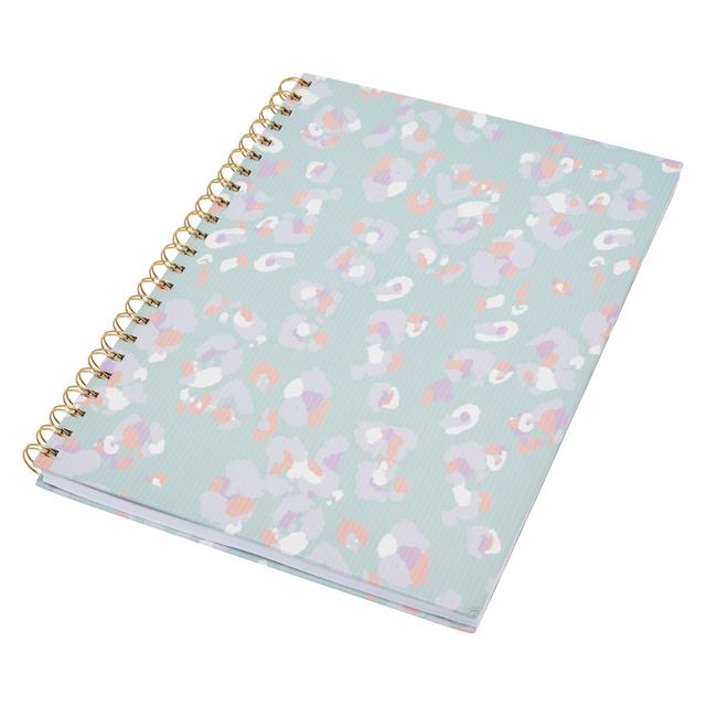 Morrisons Tranquil A4 Wiro Leopard Notebook 