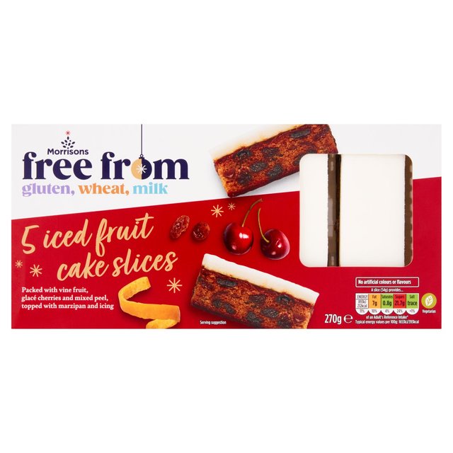 Morrisons Free From Iced Fruit Cake Slices 5 per pack