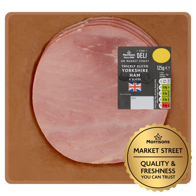 Market Street Deli Thickly Sliced Yorkshire Ham 4 Slices 125g