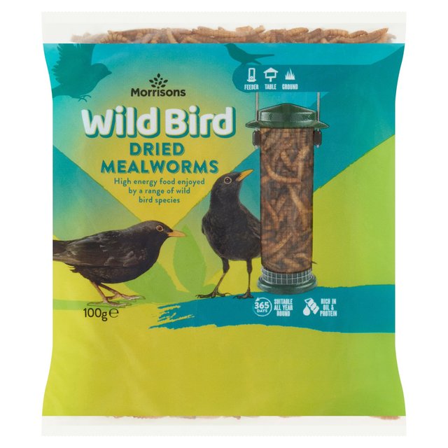 Morrisons Wild Bird Dried Mealworms  100g