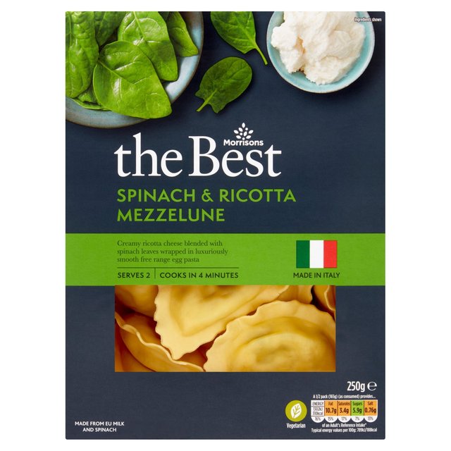 Morrisons The Best Spinach & Ricotta Mezzalune  250g