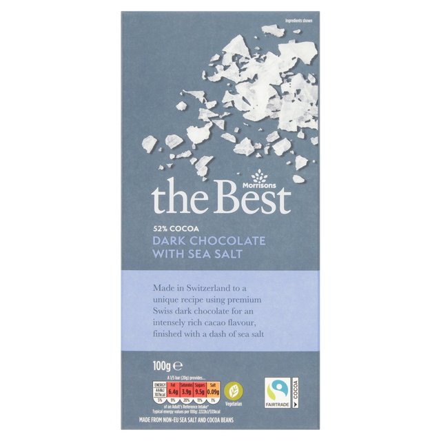 Morrisons The Best 52% Cocoa Dark Chocolate With Sea Salt 100g