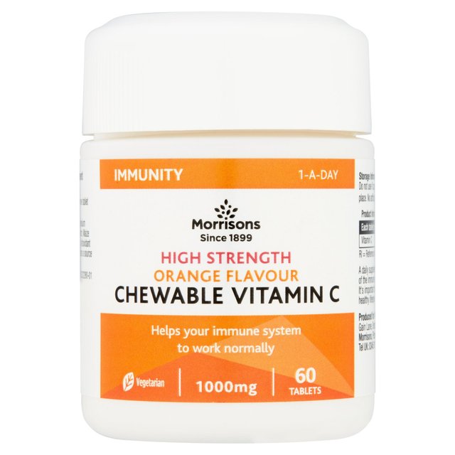 Morrisons Orange Flavour Chewable Vitamin C 1000 Mg 60 per pack