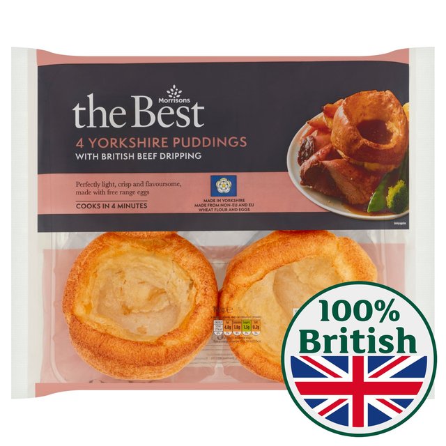 Morrisons The Best 4 Beef Dripping Yorkshire Puddings 192g