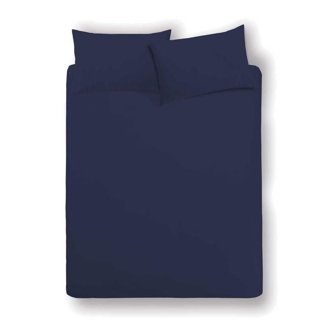 Morrisons Navy 100% Cotton Single Fitted Sheet 
