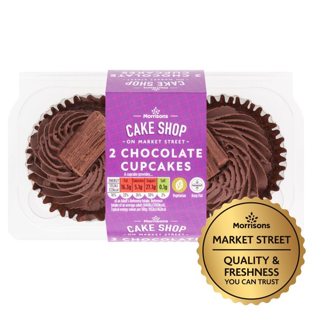 Market Street Chocolate Cupcakes  2 per pack