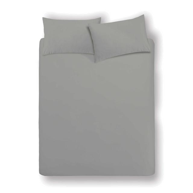 Morrisons Grey 100% Cotton Super King Fitted Sheet 