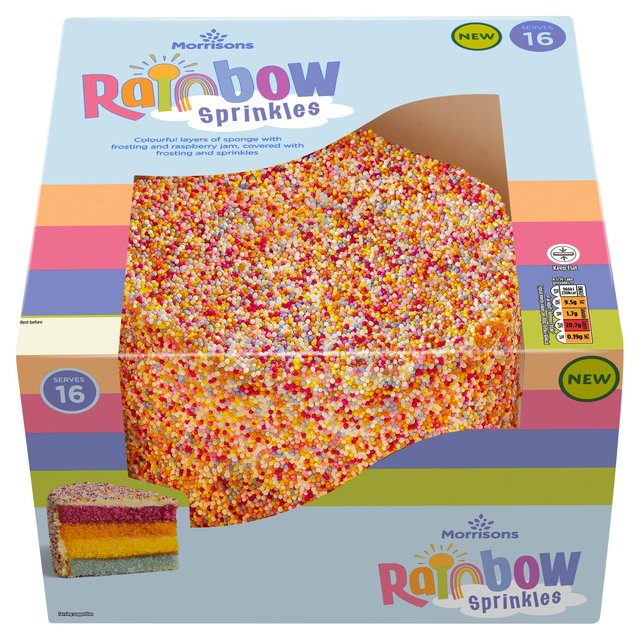 Morrisons Rainbow Sprinkles Celebration Cake Serves 16 