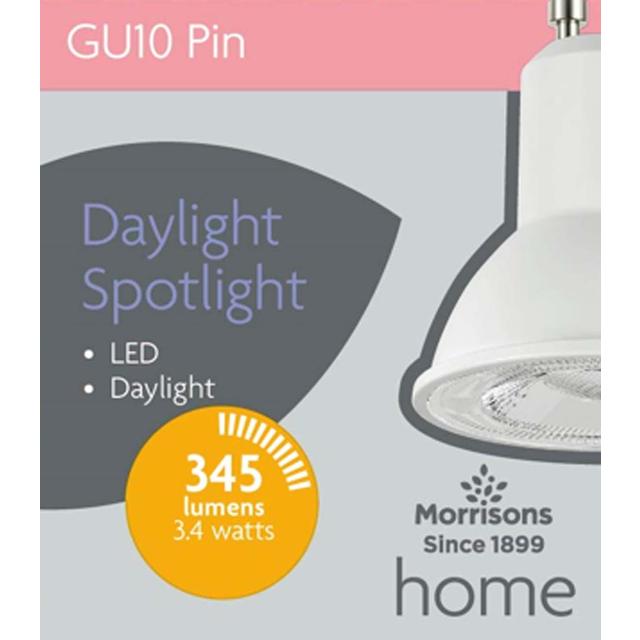 Morrisons 3.4W Gu10 LED (Daylight 6500K)  