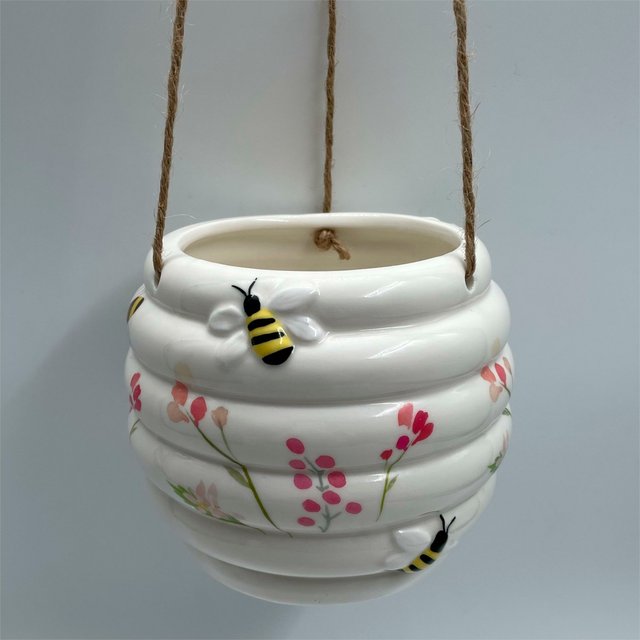 Nutmeg Home Embossed Bee Planter 