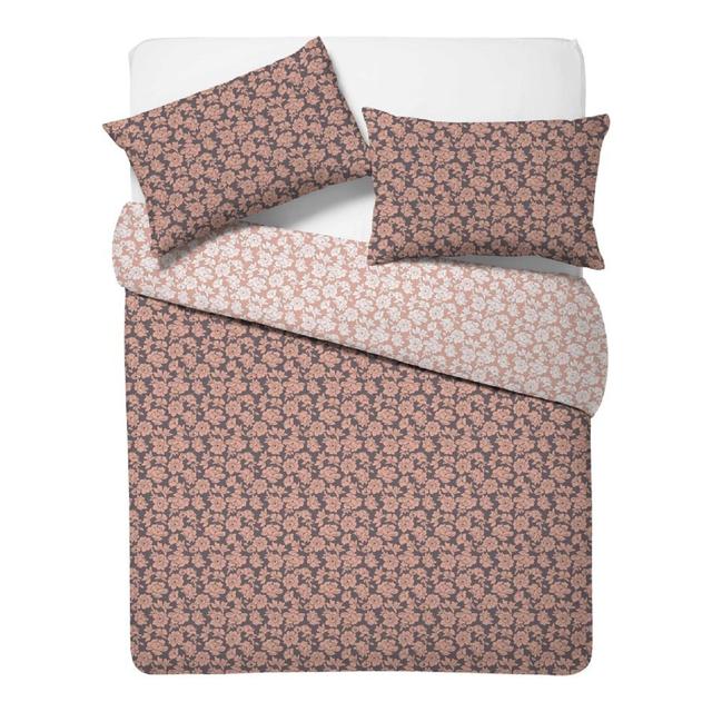 Nutmeg Home Easy Care Linear Floral King Duvet Set 