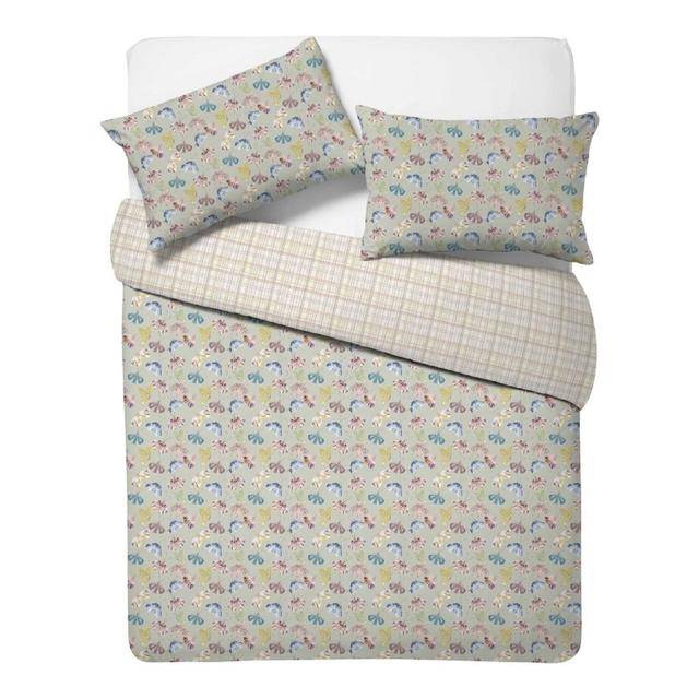 Nutmeg Home Easy Care Butterfly Double Duvet Set 